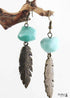 Boho Earrings, RH Dangle Earrings, Feather Jade